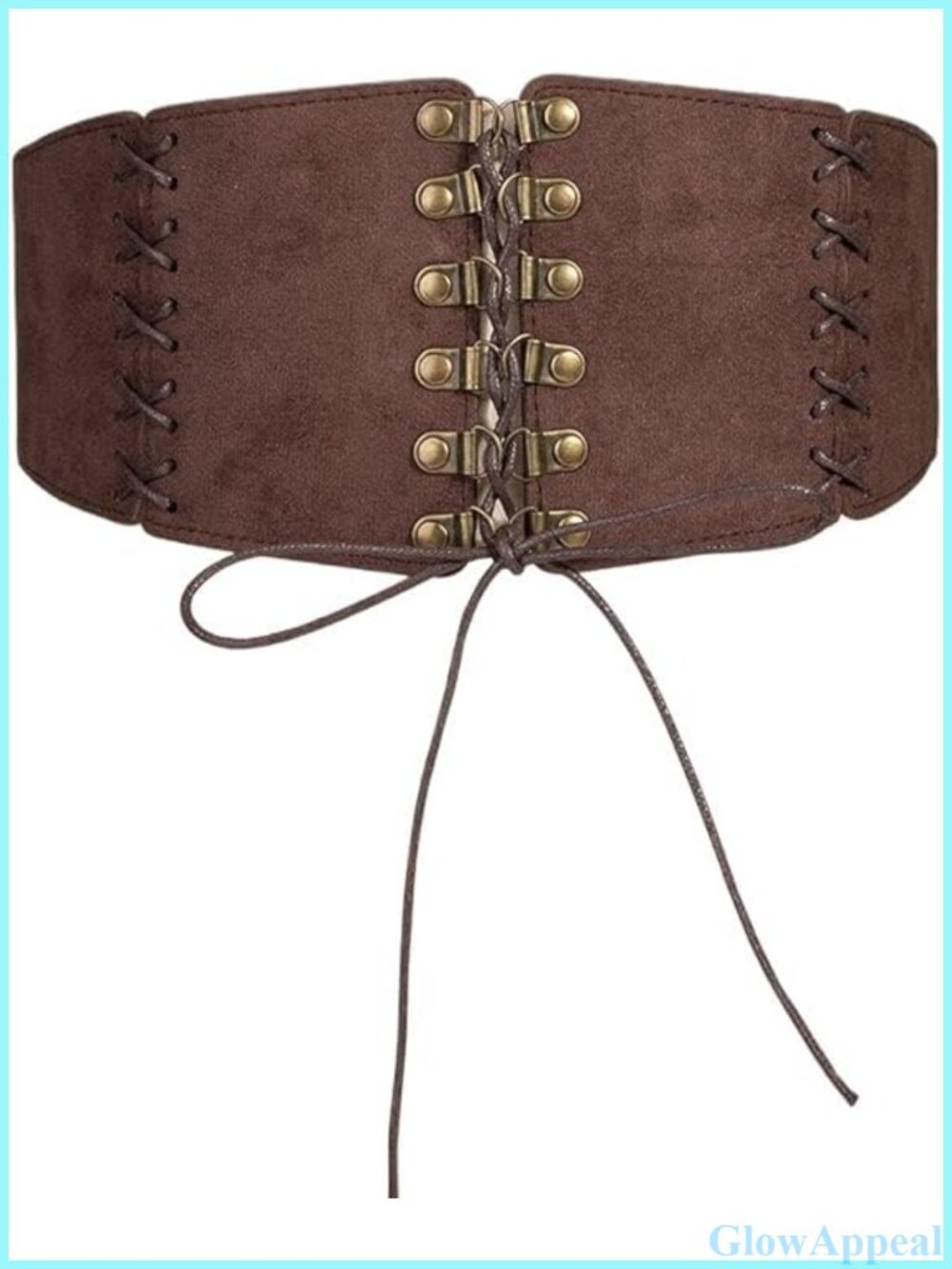 Wide Elastic Corset Belt Lace-Up Tied Waspie Waist Cinch for Dresses